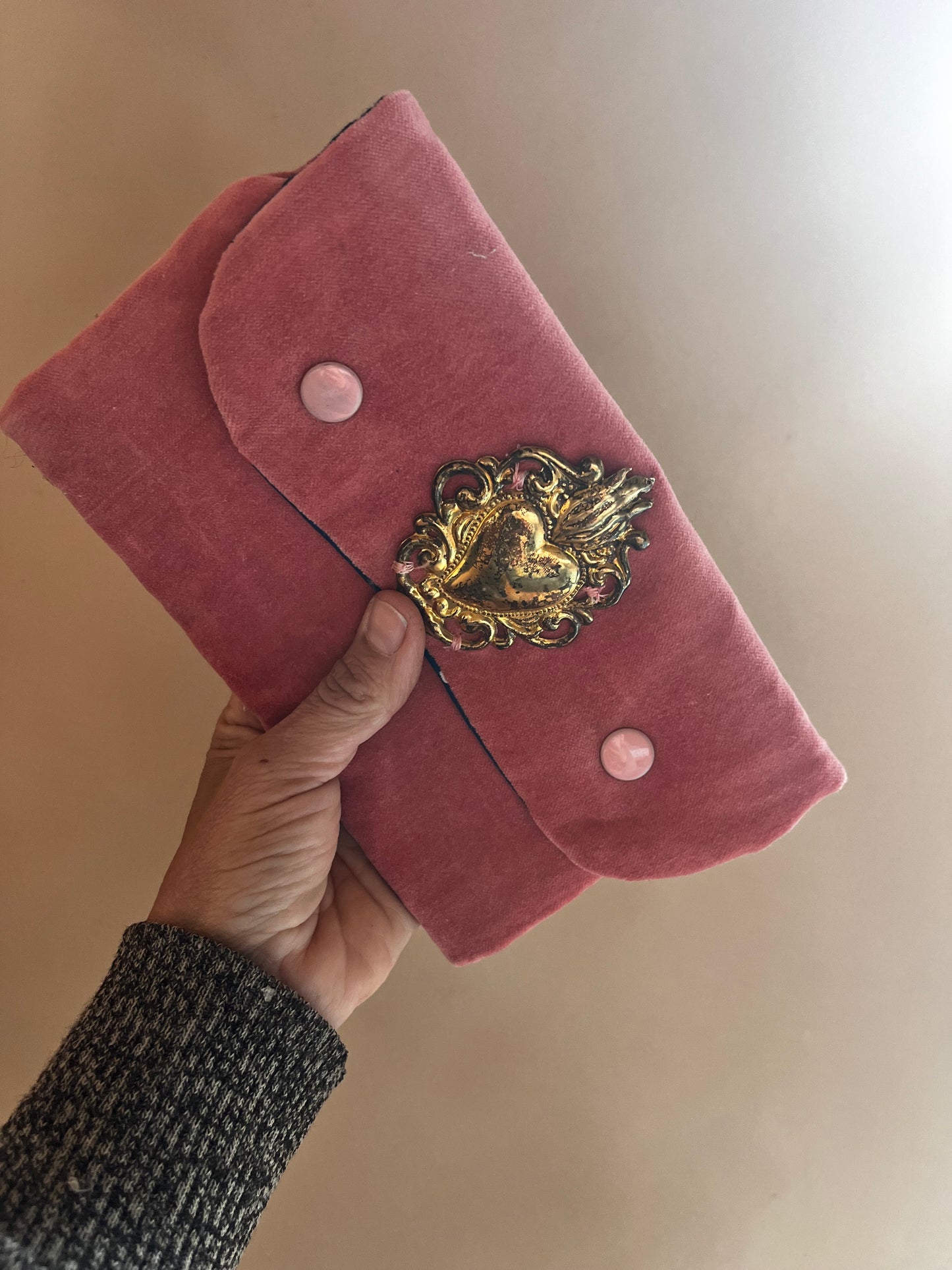 Portafoglio rosa sacro cuore