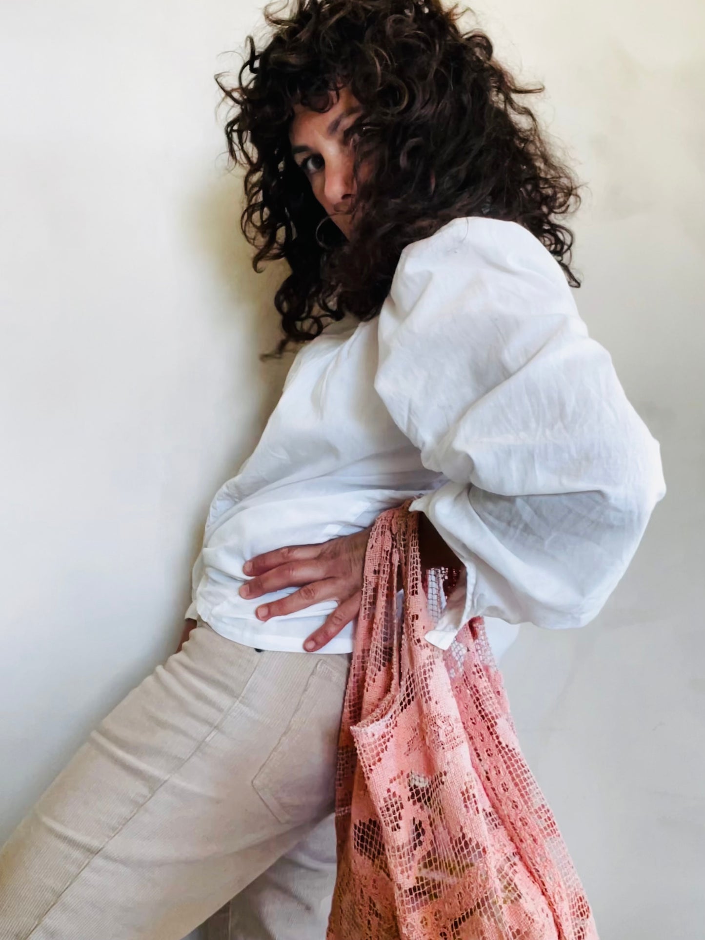 Borsa bohème mini rosa pesca
