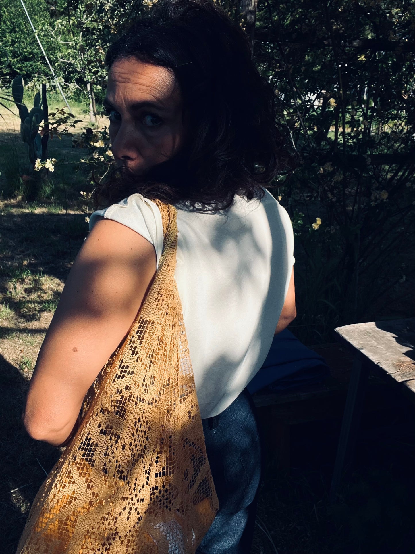 Borsa bohème giallo ocra