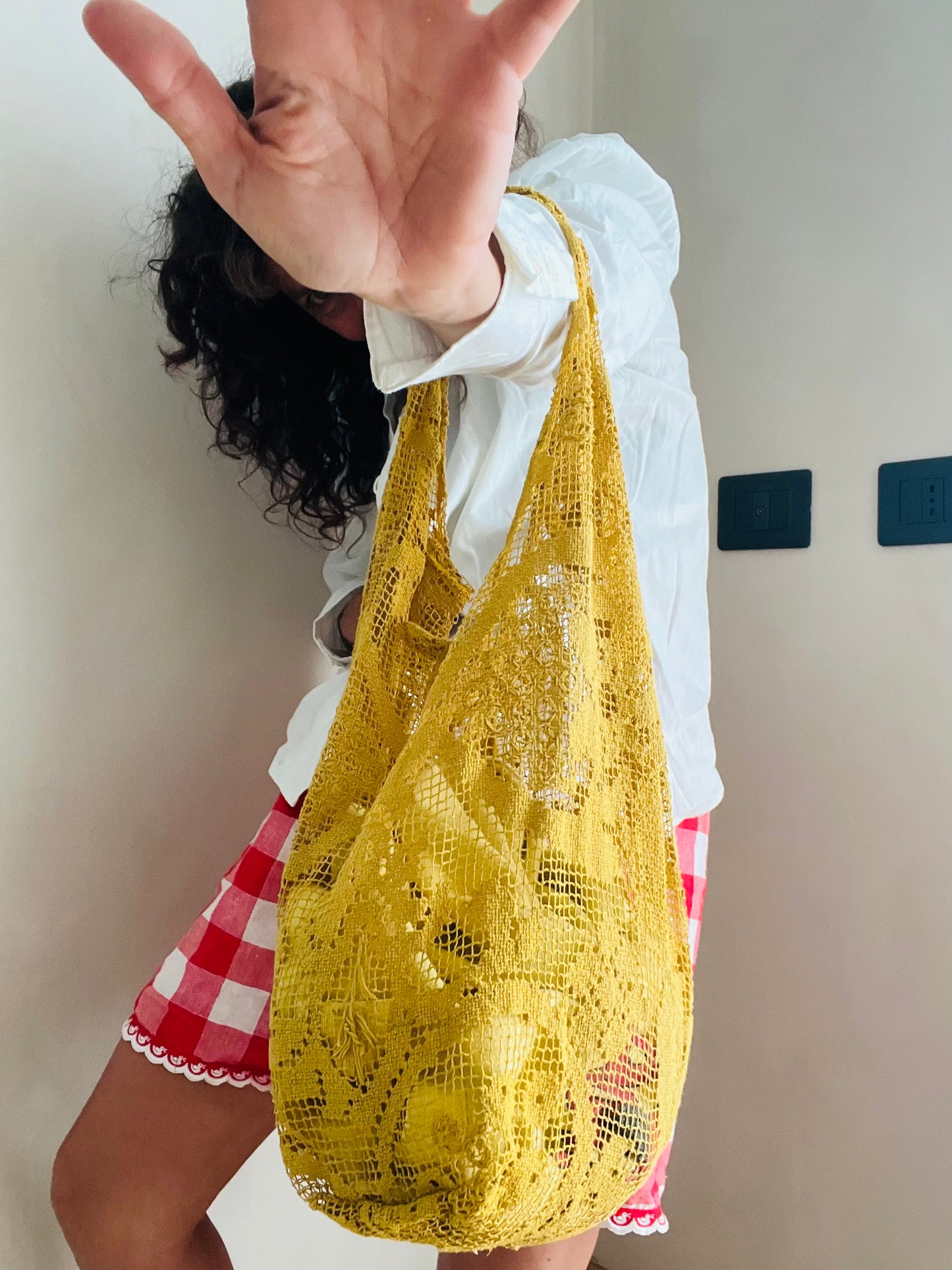 Borsa bohème giallo ocra