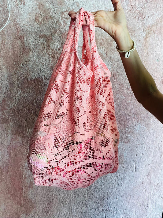 Borsa bohème rosa carico