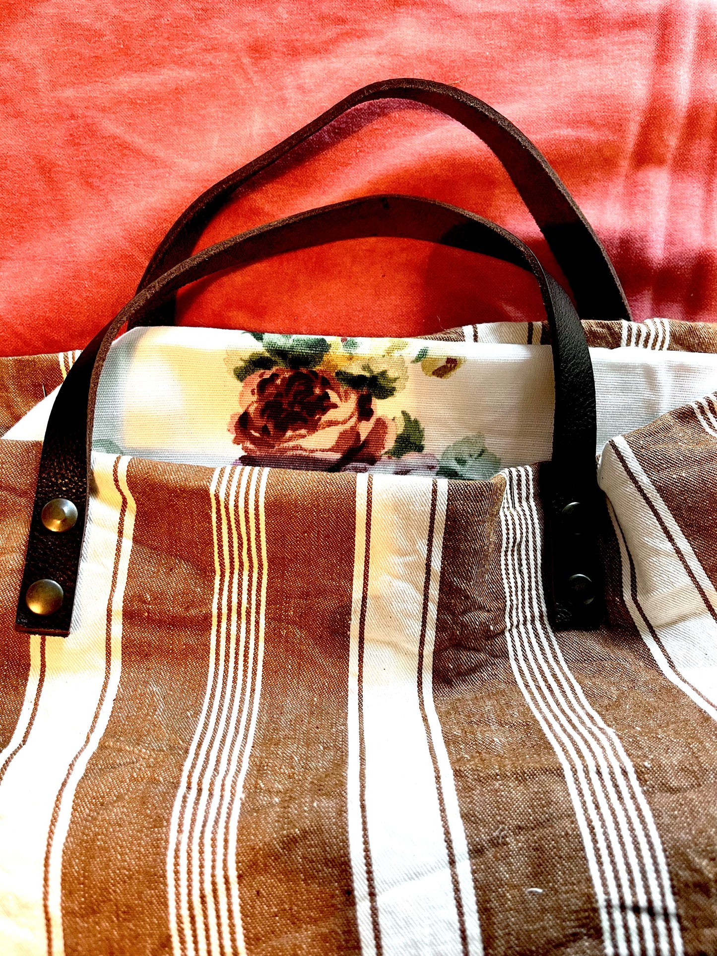 Shopper righe manici corti