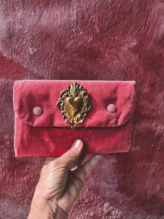 Portafoglio rosa sacro cuore