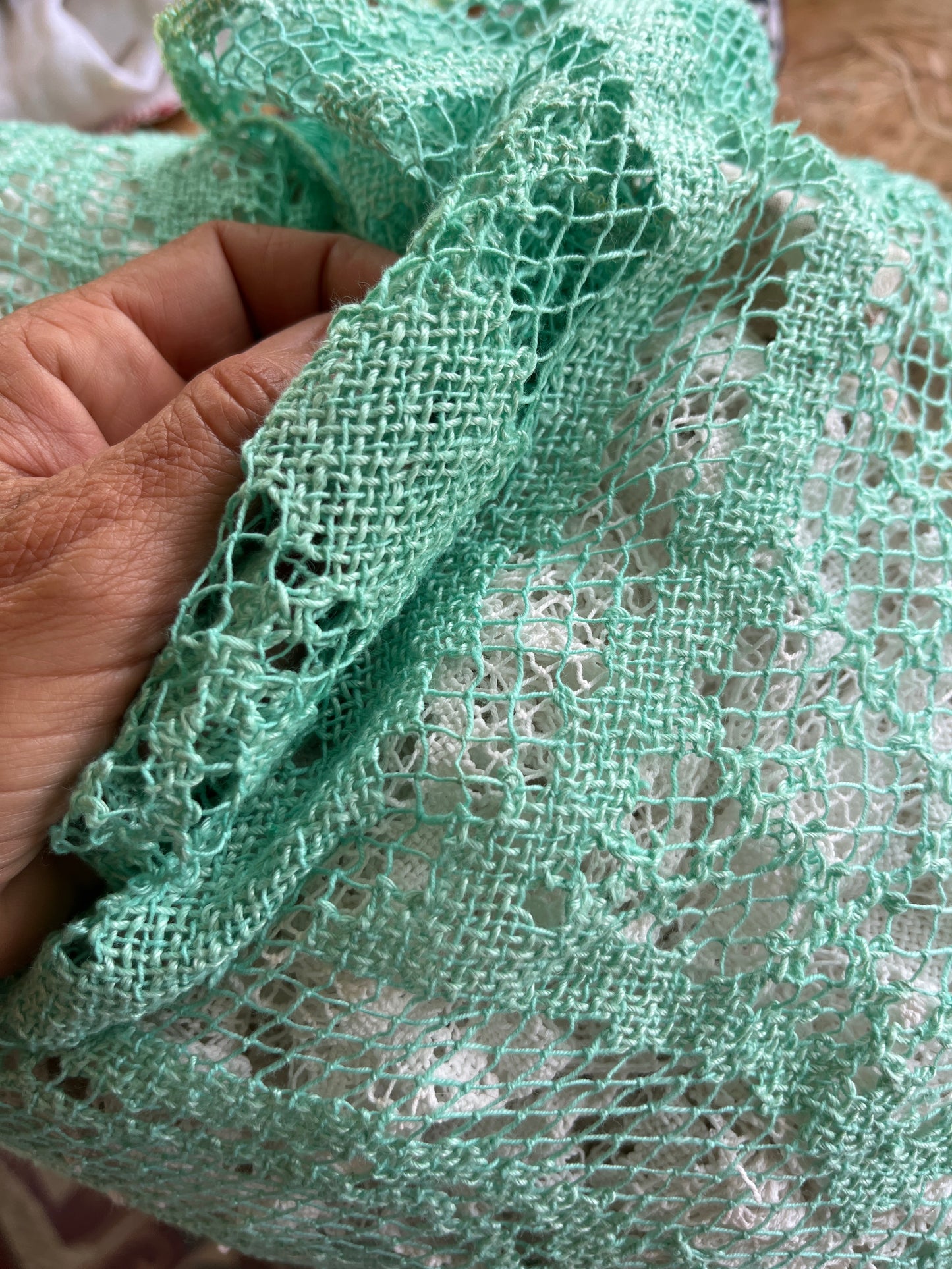 Borsa bohème verde acqua marina