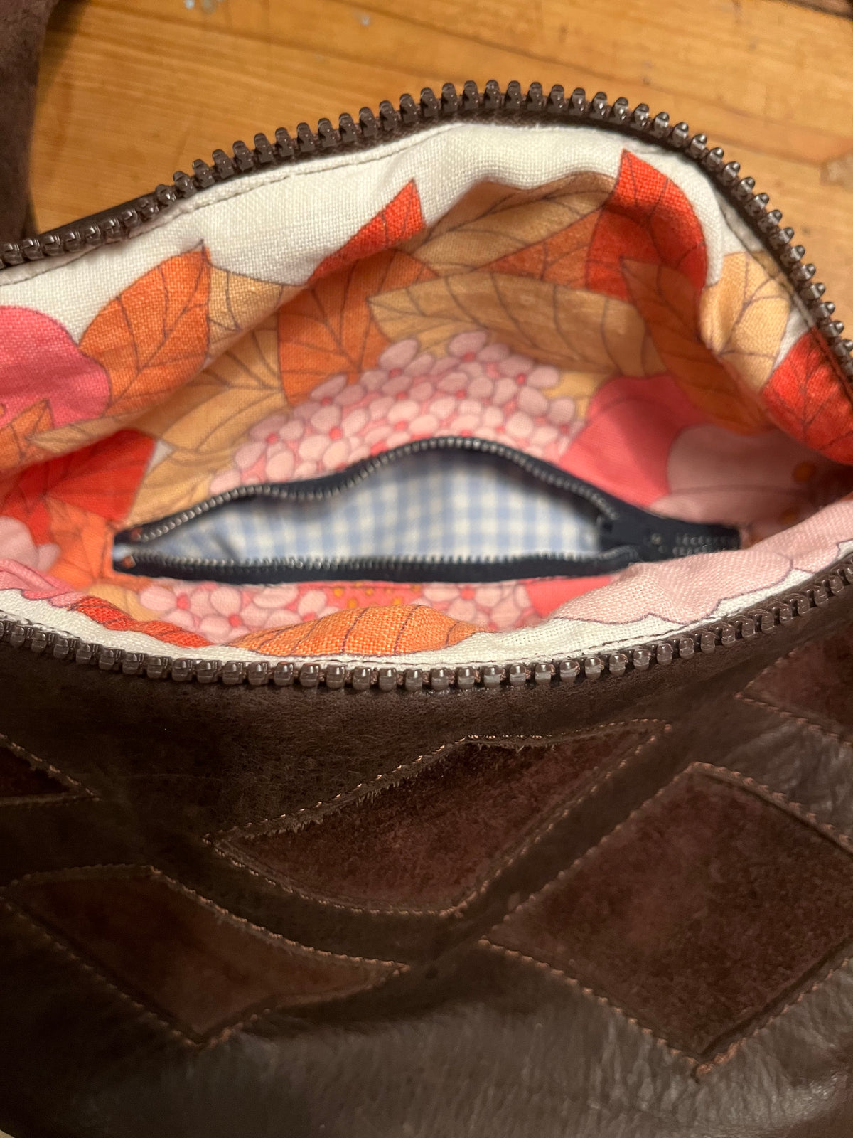 Marsupio in pelle con rombi