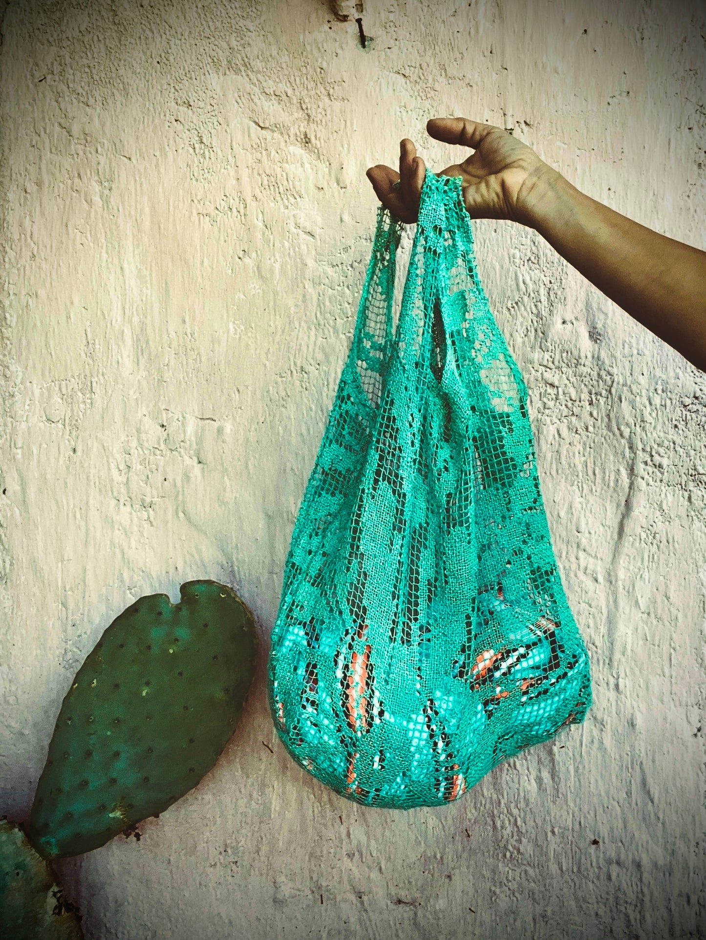 Borsa bohème verde acqua marina