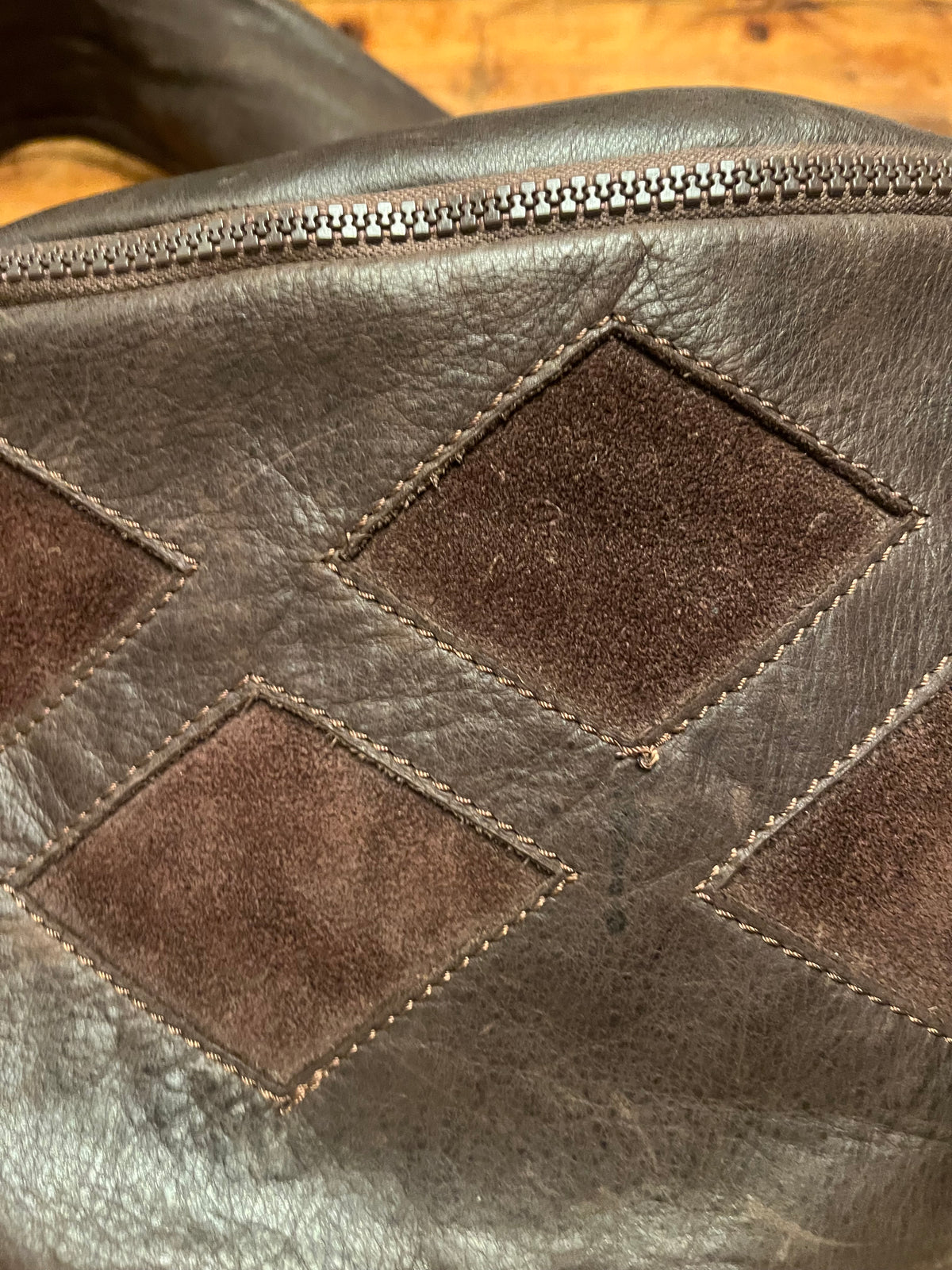Marsupio in pelle con rombi