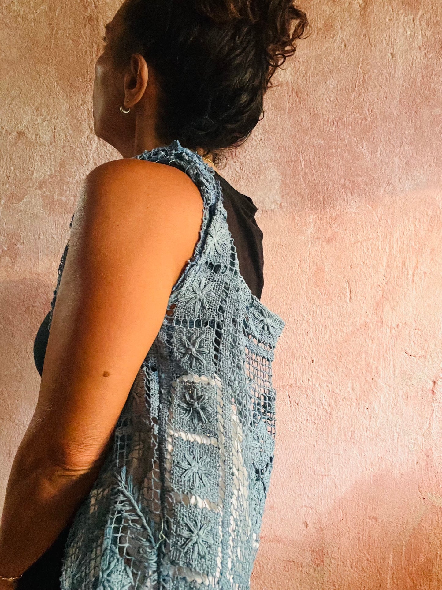 Borsa bohéme azzurro polvere