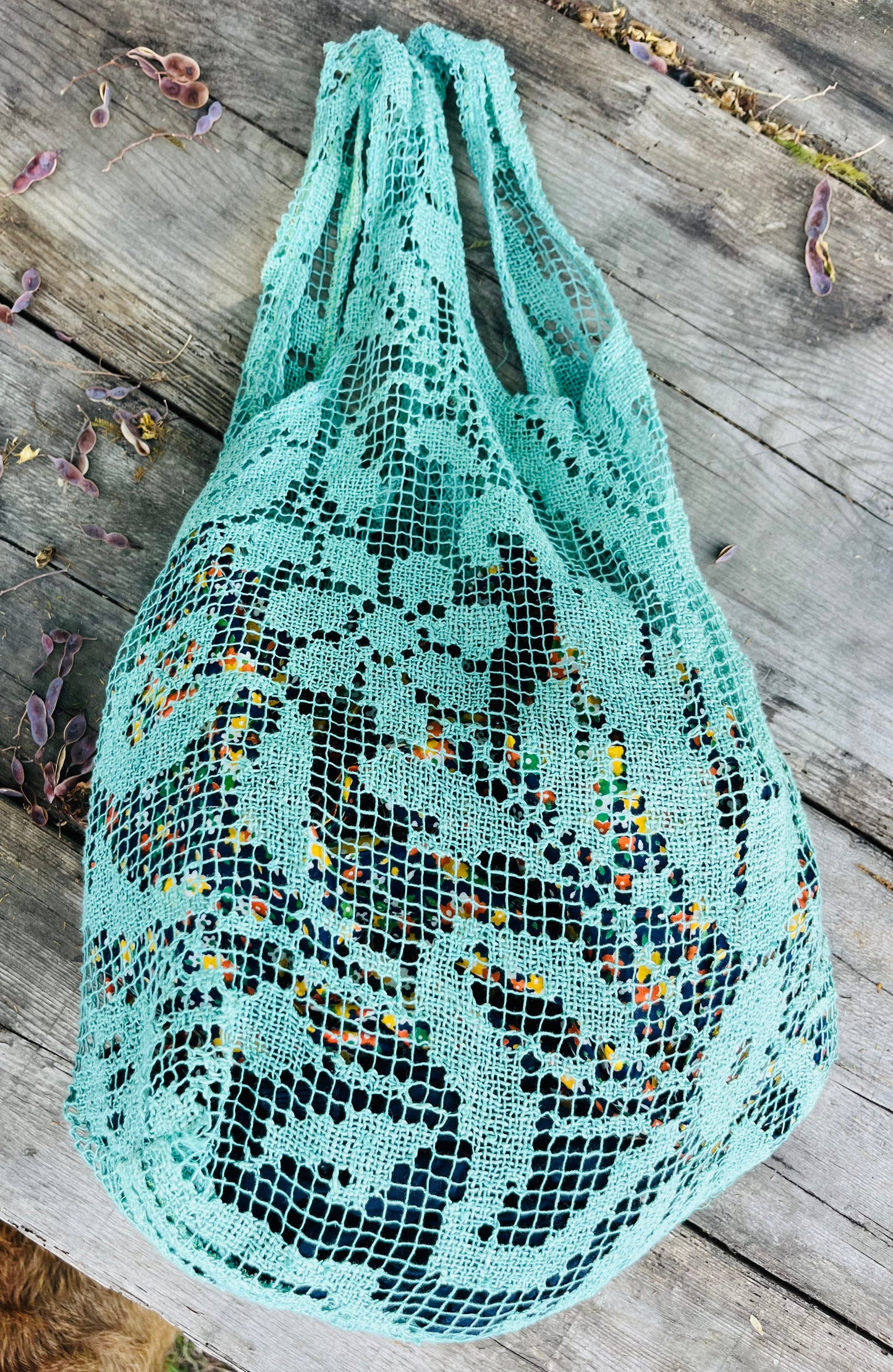 Borsa bohème turchese